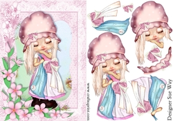 Cute Little Poppy in the Garden Card Front and Decoupage