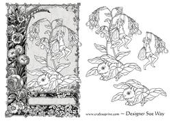 Bluebell Fairy Decoupage in Black & White