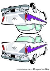 Retro Car Shaped Card