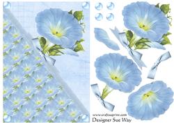 Blue Flower Decoupage Card Front