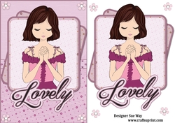 Lovely Contemplation Card Front & Topper
