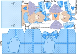 New Baby Boy Bunny Box Card