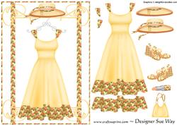 The Yellow Dress ~ Fashion Decoupage Card Front