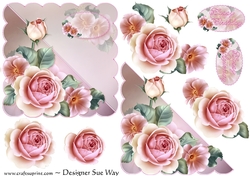 Dreamy Flowers Corner Overlap Square Topper Card