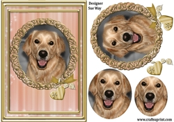 Love My Dog Alfie Golden Retriever Card Front & Topper