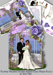 Flower Wedding Gazebo Shaped Card Mixed Race 1