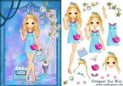Super Chic Fashionista! Goes Shopping Card Front and Decoupage