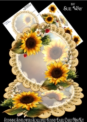 Stunning Sunflowers Scalloped Round Easel Card Mini Kit