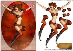 Rust Fairy A5 Card Front Decoupage