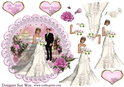 Beautiful Bride Scalloped Round Topper & Decoupage