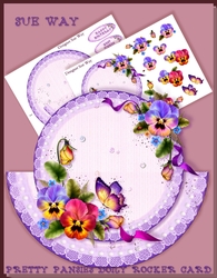 Pretty Pansies Doily Rocker Card Mini Kit
