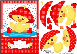 Puddle Splashing Card Front & Decoupage