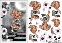 Sweet Little Dotty A5 Card Front & Decoupage