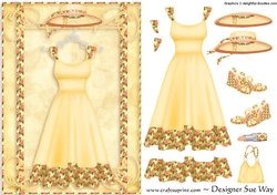 The Lemon Dress ~ Fashion Card Front and Decoupage
