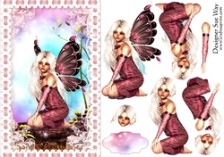 Sweet Little Rock Fairy A5 Card Front & Decoupage