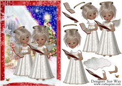 Sweet Little Carol Singers A5 Card Front & Decoupage