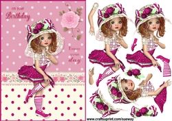 Sweet Little Dressed to Impress A5 Card Front & Decoupage