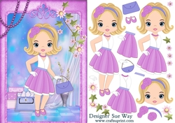 Retro Fashionista All Shopped Out! A5 Card Front & Decoupage