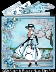 1950s Lady & Roses in Blue Mini Kit
