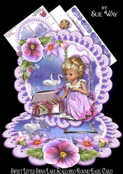 Sweet Little Swan Lake Scalloped Round Easel Card Mini Kit