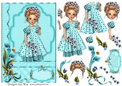 Sweet Little Jade A5 Card Front, Topper & Decoupage