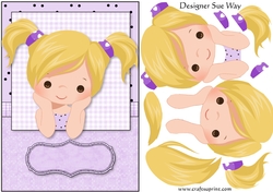 Lilac Window Girl A5 Card Topper & Decoupage