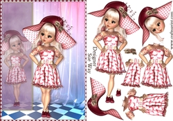Sweet Little Fashion Reflection A5 Card Front & Decoupage