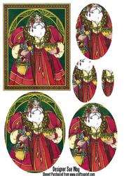 Stained Glass Vintage Santa