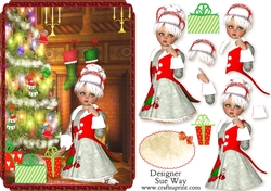 Sweet Little Christmas Morning A5 Card Front & Decoupage