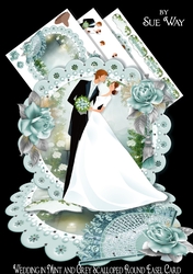 Image of cup427553_38 - Wedding in Mint and Grey Scalloped Round Easel Card Mini Kit