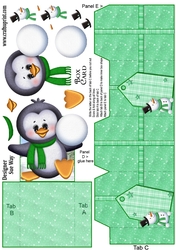 Cute Little Snowball Penguin Box Card
