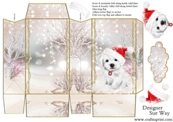 Little White Christmas Puppy in the Snow Pinch Bag