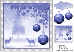 Snowy Christmas Silhouette Scene Quick Card