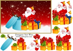 Santas Christmas Surprise Large Topper & Decoupage