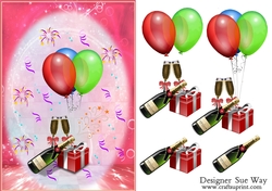 Celebrate in Style A5 Card Front & Decoupage