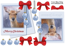 Merry Christmas Topper Deer in the Snow