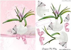 Romantic Flower Vase Decoupage