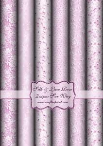 Satin and Lace Rose Luxury Backing Paper Kit