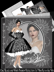 Chic Black and White Fashion Reflection 7x7 Mini Kit