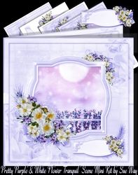 Pretty Purple & White Flower Tranquil Scene Mini Kit