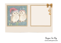 Merry Christmas Topper Owl Couple in the Snow Insert