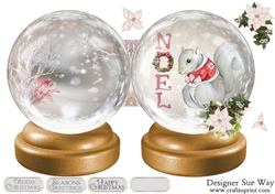 Little Christmas Mouse in a Snow Globe