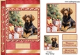 Beautiful Dog Under the Christmas Tree A5 Card Front, Topper and Gift Tag
