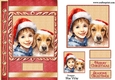 Child and Golden Retriever at Christmas A5 Card Front, Topper and Gift Tag
