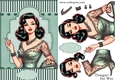 1950s Stylish Lady in Green A5 Card Front & Decoupage