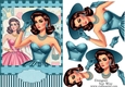 1950s Lady Shopping for Fashion A5 Card Front & Decoupage