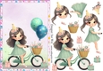Birthday Girls New Bike A5 Topper and Decoupage