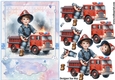Birthday Boys New Fire Engine A5 Topper and Decoupage