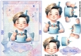 Birthday Boys Birthday Cake A5 Topper and Decoupage