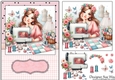 Birthday Seamstress Card Front, Topper and Decoupage